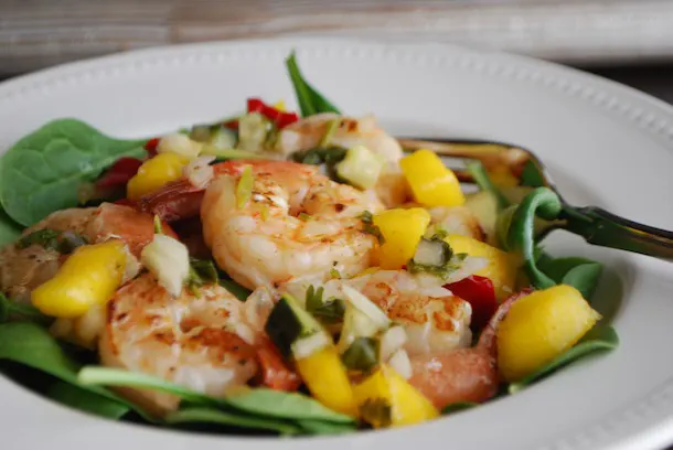 Shrimp Mango Salsa Dinner in a bowl