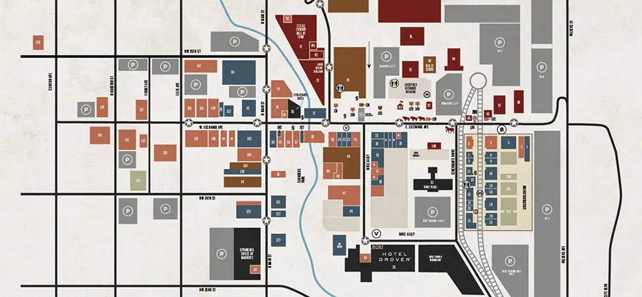 FW Stockyards Parking Map